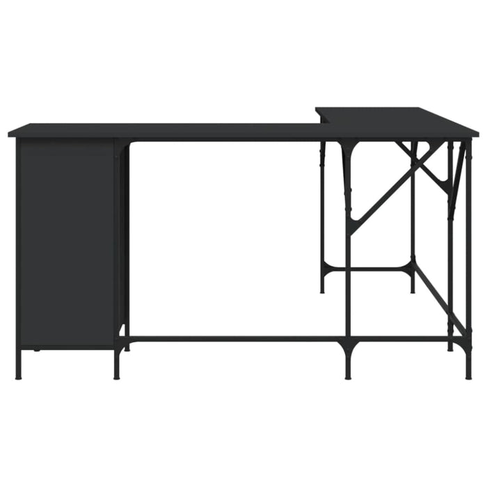 Desk Black 141x141x75 Cm Engineered Wood Ntipki