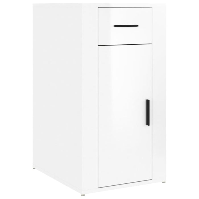 Desk Cabinet Glossy Look White 40x49x75 Cm Engineered Wood
