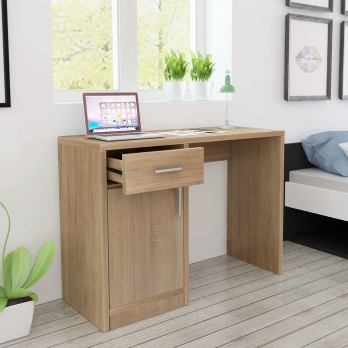 Desk with Drawer and Cabinet Oak 100x40x73 Cm Xatbpi