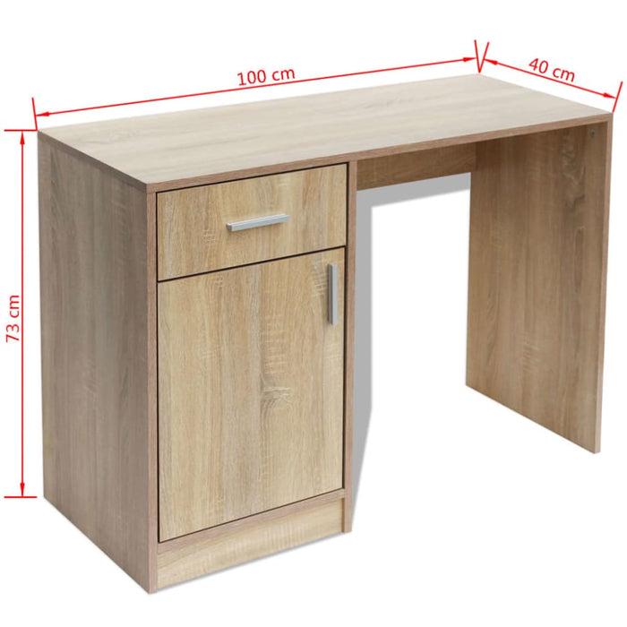 Desk with Drawer and Cabinet Oak 100x40x73 Cm Xatbpi