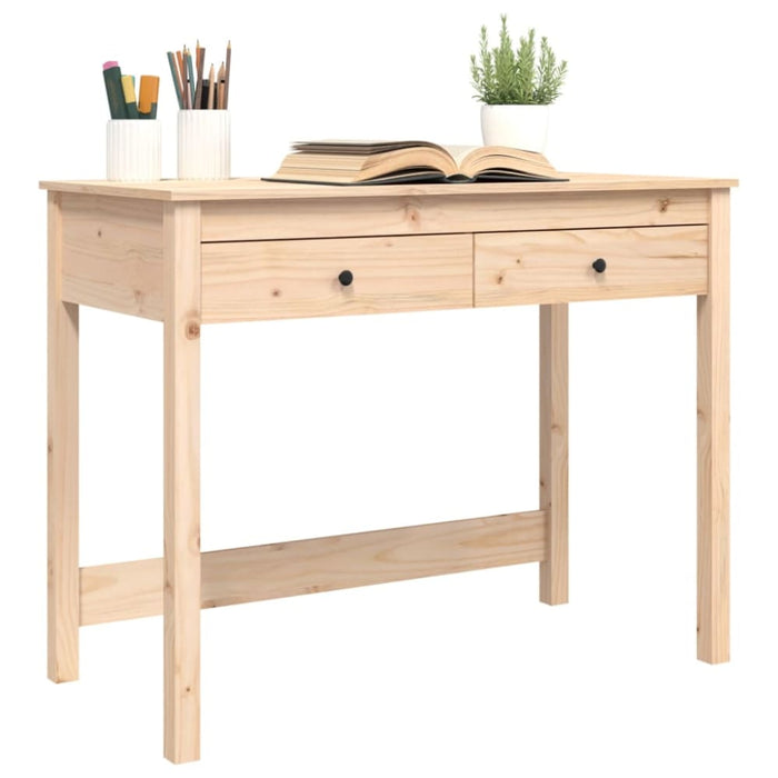 Desk with Drawers 100x50x78 Cm Solid Wood Pine Nxalat