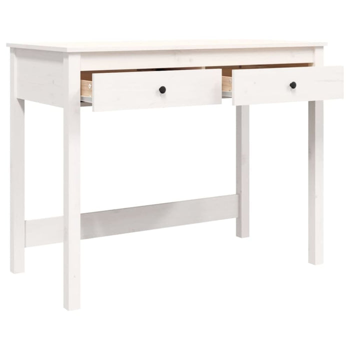 Desk with Drawers White 100x50x78 Cm Solid Wood Pine Nxalaa