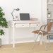 Desk with Drawers White 100x50x78 Cm Solid Wood Pine Nxalaa