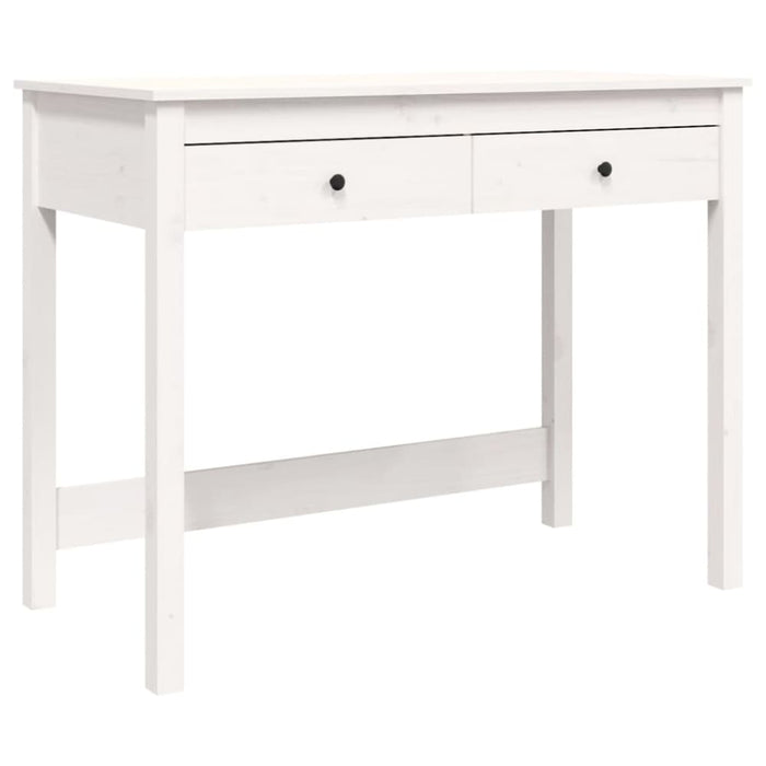 Desk with Drawers White 100x50x78 Cm Solid Wood Pine Nxalaa