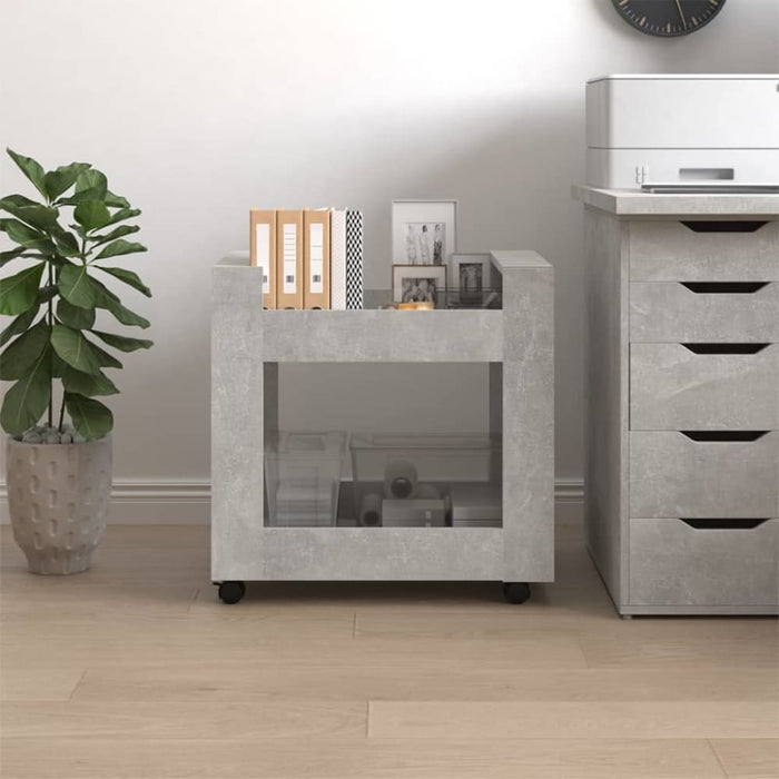 Desk Trolley Concrete Grey 60x45x60 Cm Engineered Wood