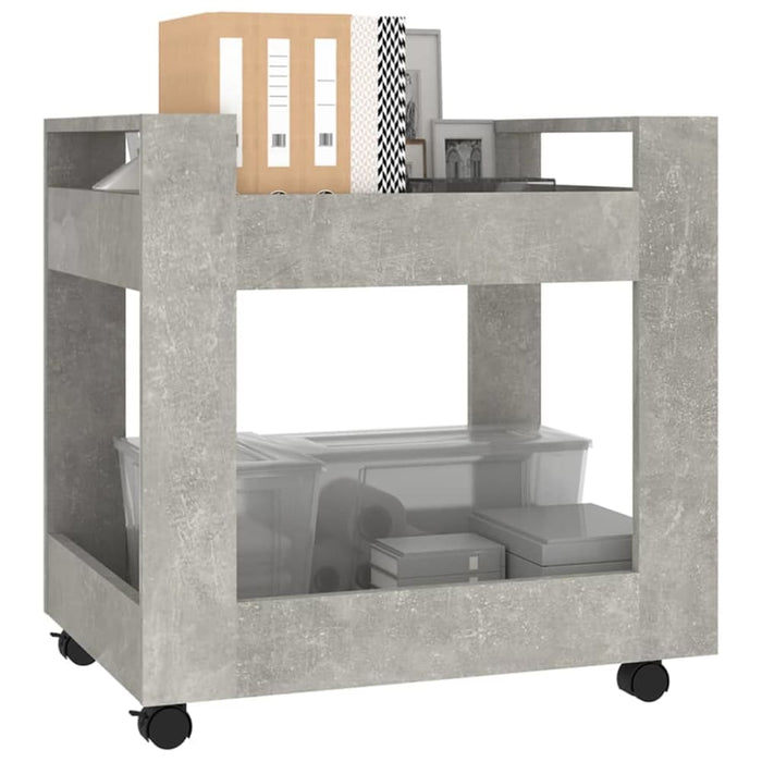 Desk Trolley Concrete Grey 60x45x60 Cm Engineered Wood