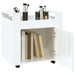Desk Trolley Glossy Look White 60x45x60 Cm Engineered Wood