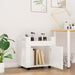 Desk Trolley Glossy Look White 60x45x60 Cm Engineered Wood