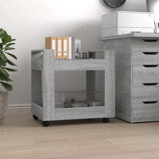 Desk Trolley Grey Sonoma 60x45x60 Cm Engineered Wood Nollbl