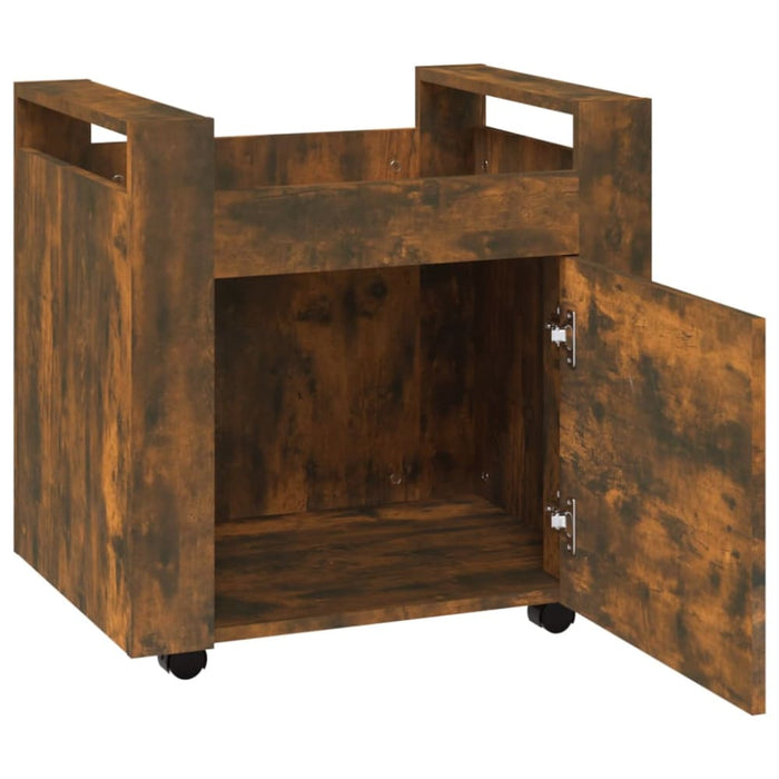 Desk Trolley Smoked Oak 60x45x60 Cm Engineered Wood Nollot