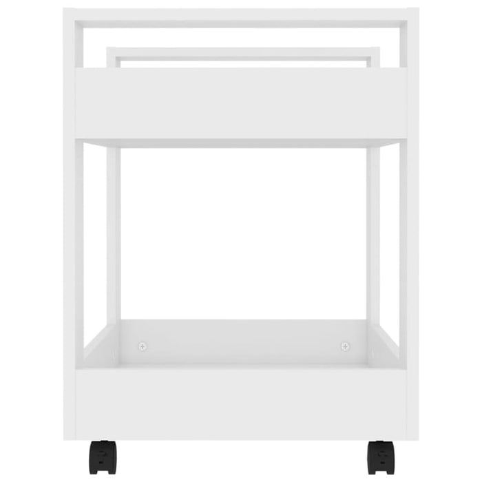 Desk Trolley White 60x45x60 Cm Engineered Wood Nollbb