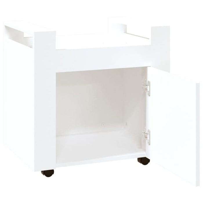 Desk Trolley White 60x45x60 Cm Engineered Wood Nollbn
