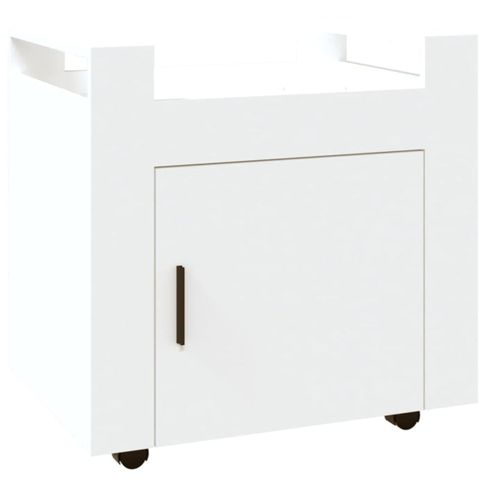 Desk Trolley White 60x45x60 Cm Engineered Wood Nollbn