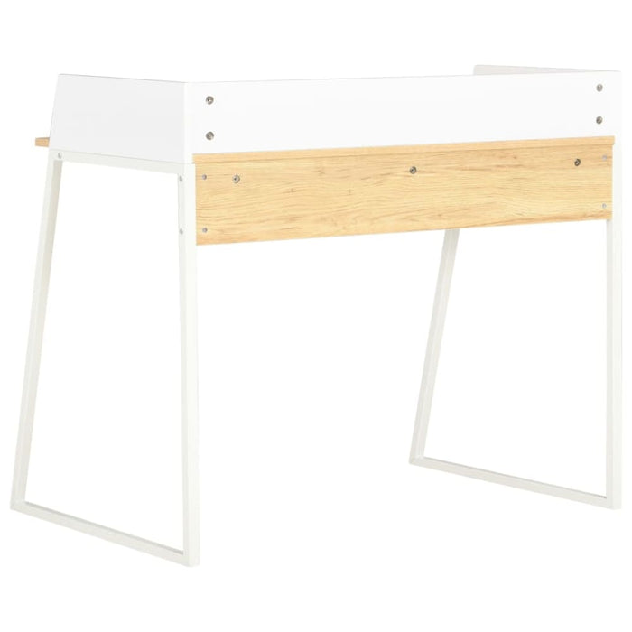 Desk White and Oak 90x60x88 Cm Xbxlp