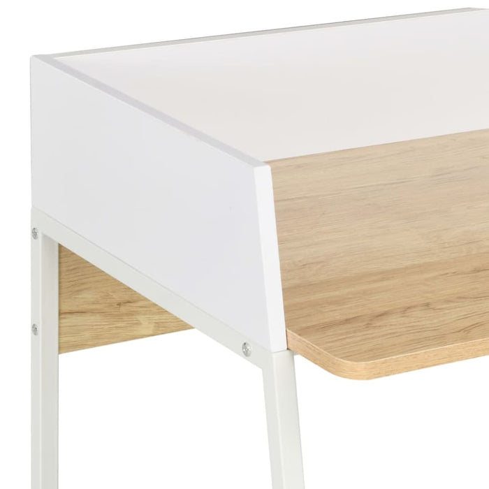 Desk White and Oak 90x60x88 Cm Xbxlp