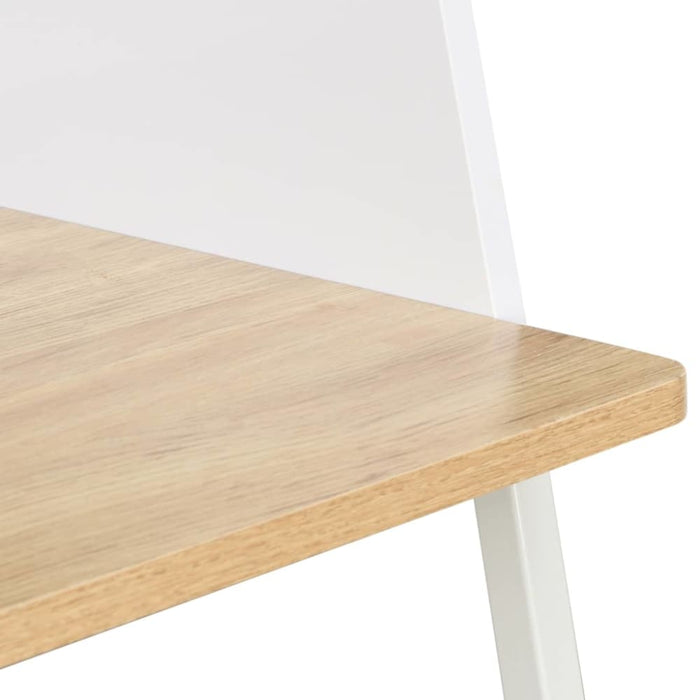 Desk White and Oak 90x60x88 Cm Xbxlp
