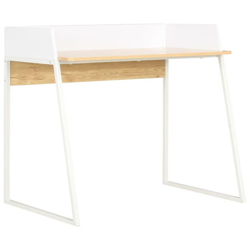 Desk White and Oak 90x60x88 Cm Xbxlp