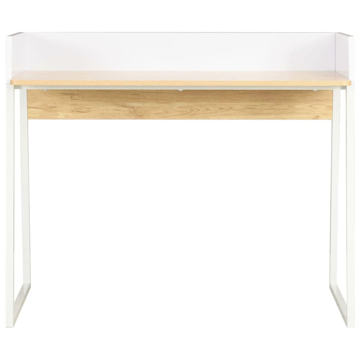 Desk White and Oak 90x60x88 Cm Xbxlp
