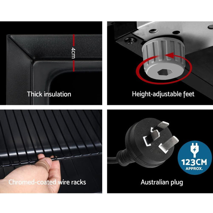 Devanti 115l Bar Fridge Glass Door Mini Freezer Fridges