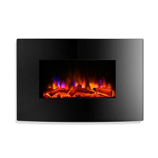 Devanti 2000w Wall Mounted Electric Fireplace Fire Log Wood