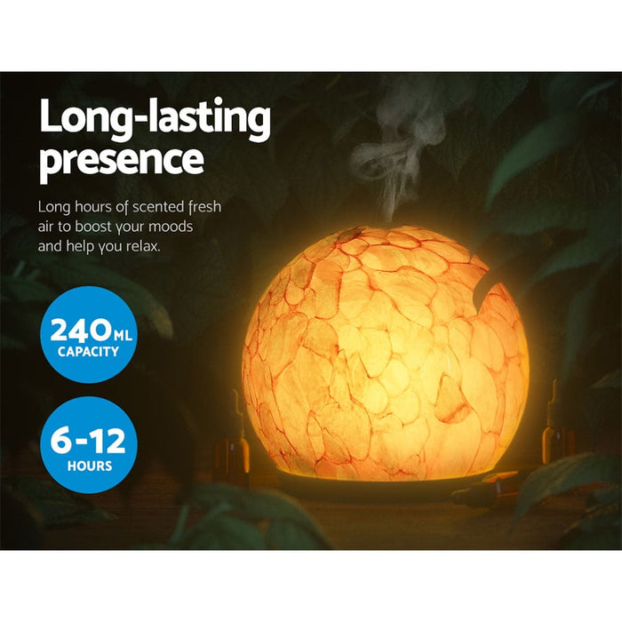 Devanti 240ml Aroma Diffuser Led Light Glass Essential Oil