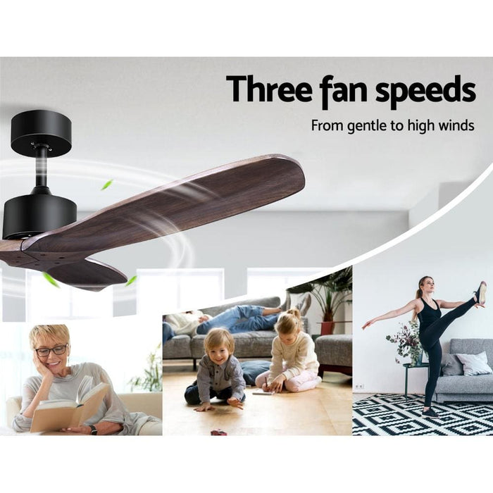 Devanti 52’’ Ceiling Fan with Remote Control Fans 3 Wooden