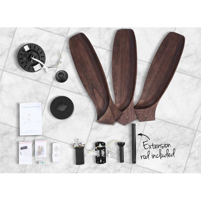 Devanti 52’’ Ceiling Fan with Remote Control Fans 3 Wooden