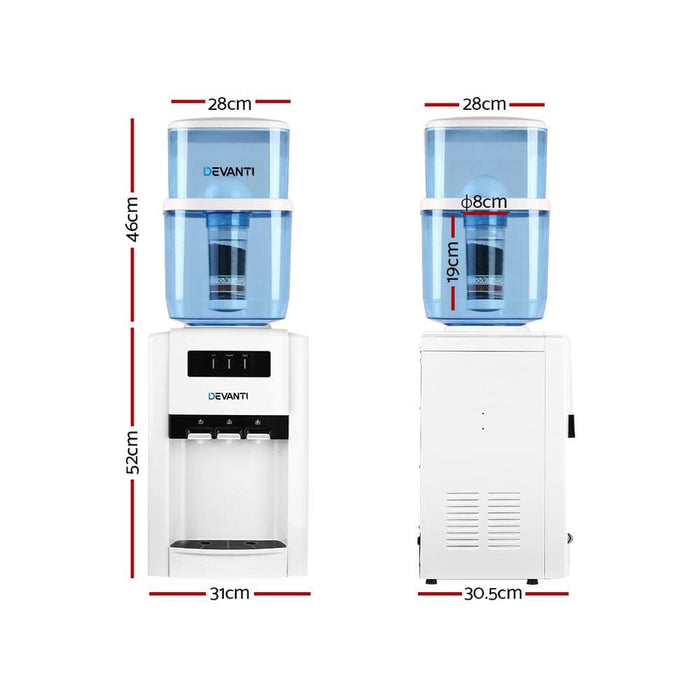 Devanti 22l Bench Top Water Cooler Dispenser Filter