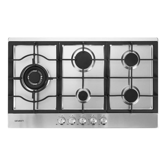 Devanti Gas Cooktop 90cm Kitchen Stove Cooker 5 Burner