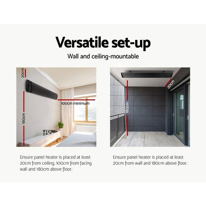 Devanti Electric Infrared Radiant Strip Heater 3200w Panel