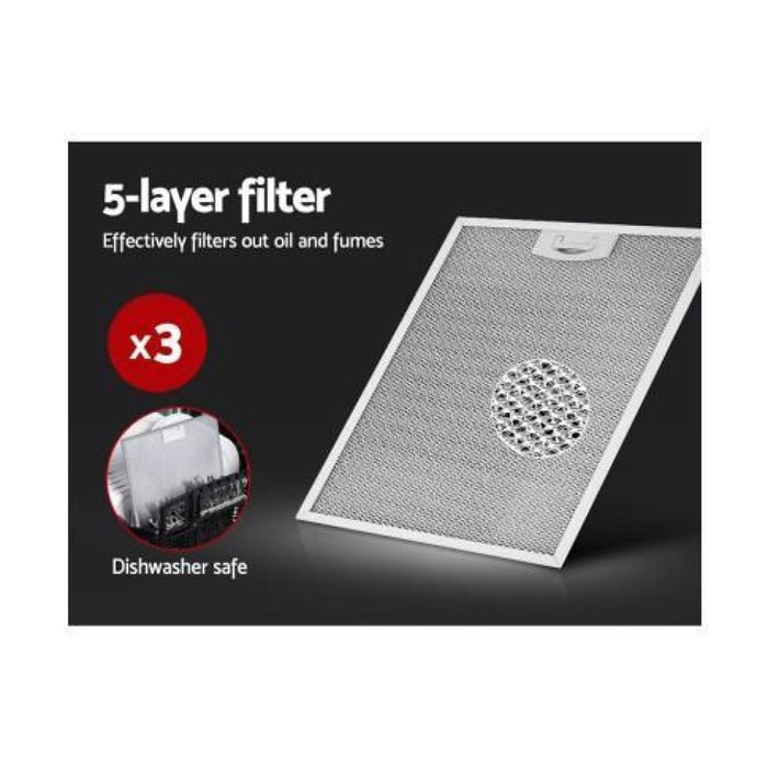 Devanti Fixed Range Hood Rangehood Stainless Steel Kitchen