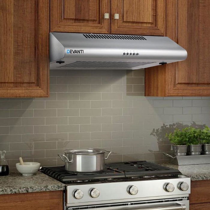 Devanti Fixed Range Hood Rangehood Stainless Steel Kitchen
