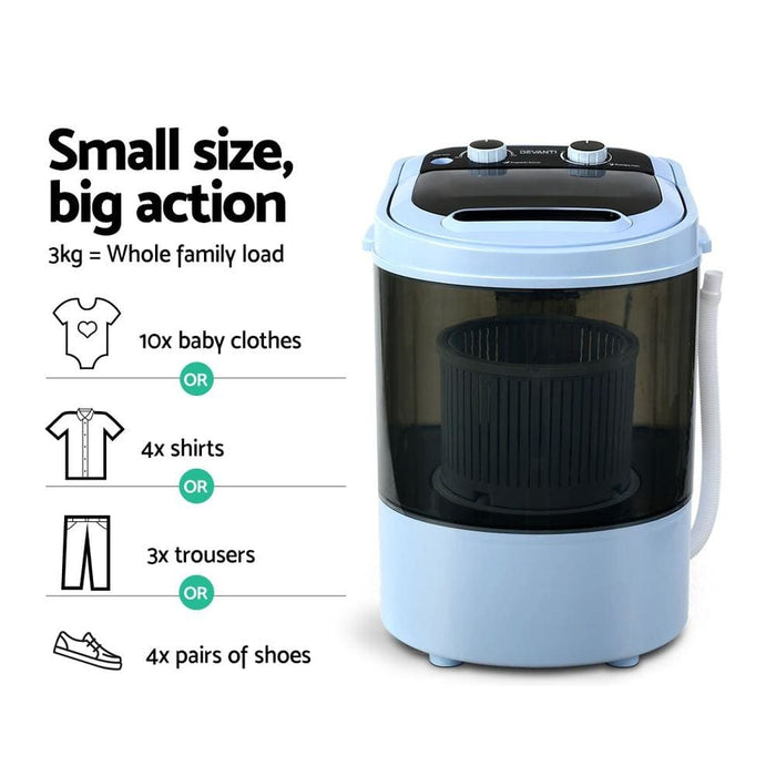 Goslash Picks Devanti 3kg Mini Portable Washing Machine