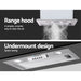 Devanti Range Hood Rangehood Undermount Built in Stainless