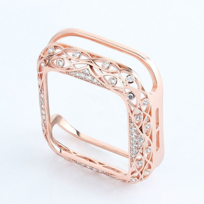 Diamond Carved Copper Luxury Bumper Bling Cover for Apple