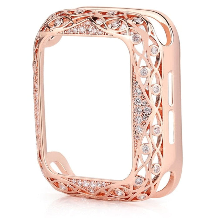 Diamond Carved Copper Luxury Bumper Bling Cover for Apple