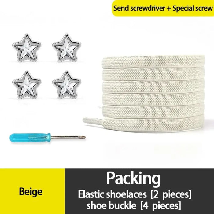 Diamond no Tie Colourful Star Rhinestone Shoe Laces