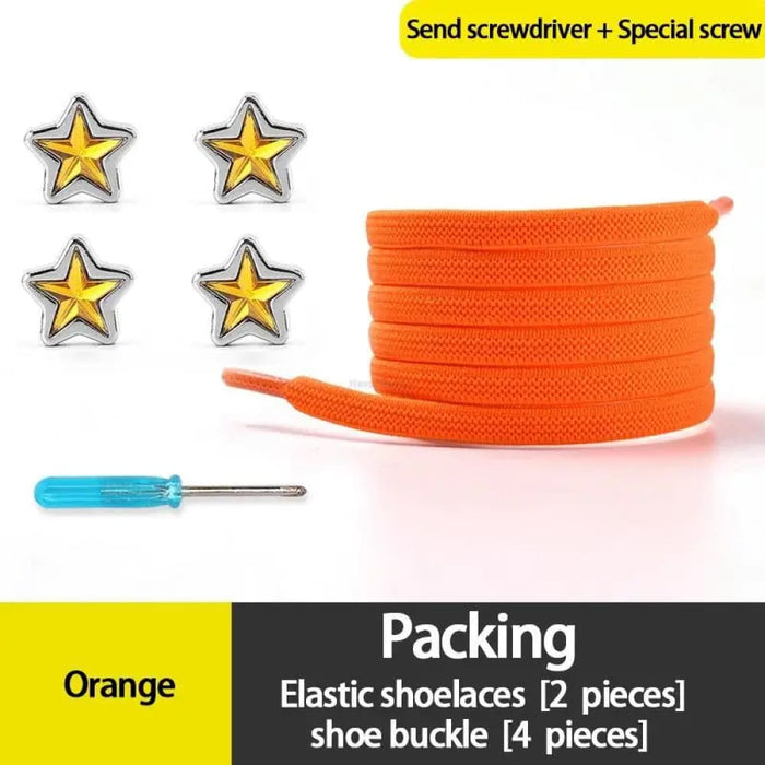 Diamond no Tie Colourful Star Rhinestone Shoe Laces