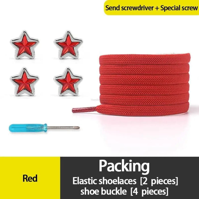 Diamond no Tie Colourful Star Rhinestone Shoe Laces