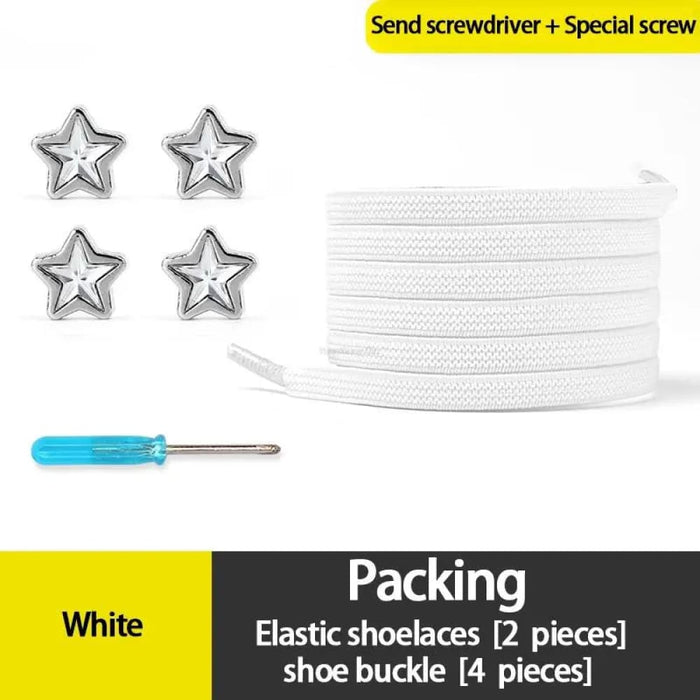 Diamond no Tie Colourful Star Rhinestone Shoe Laces