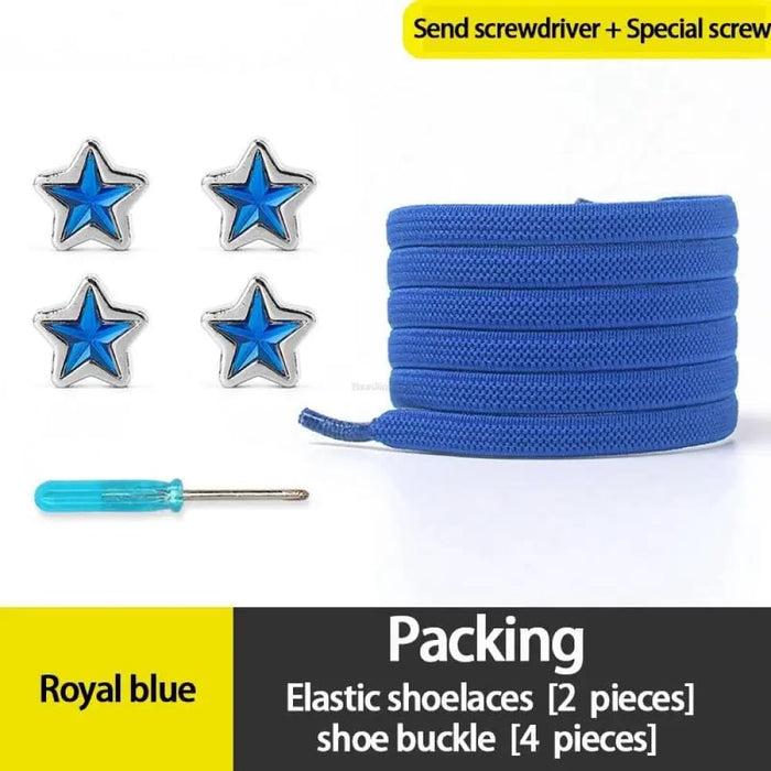 Diamond no Tie Colourful Star Rhinestone Shoe Laces