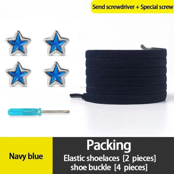 Diamond no Tie Colourful Star Rhinestone Shoe Laces