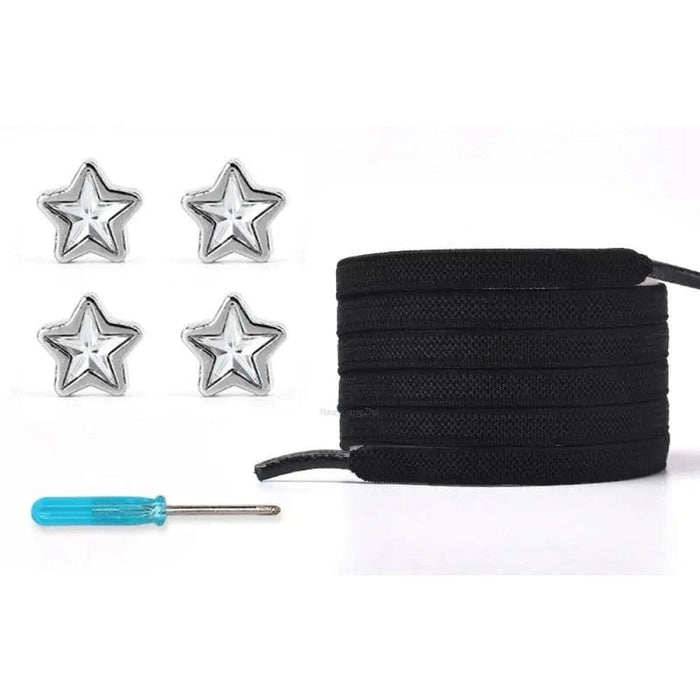 Diamond no Tie Colourful Star Rhinestone Shoe Laces