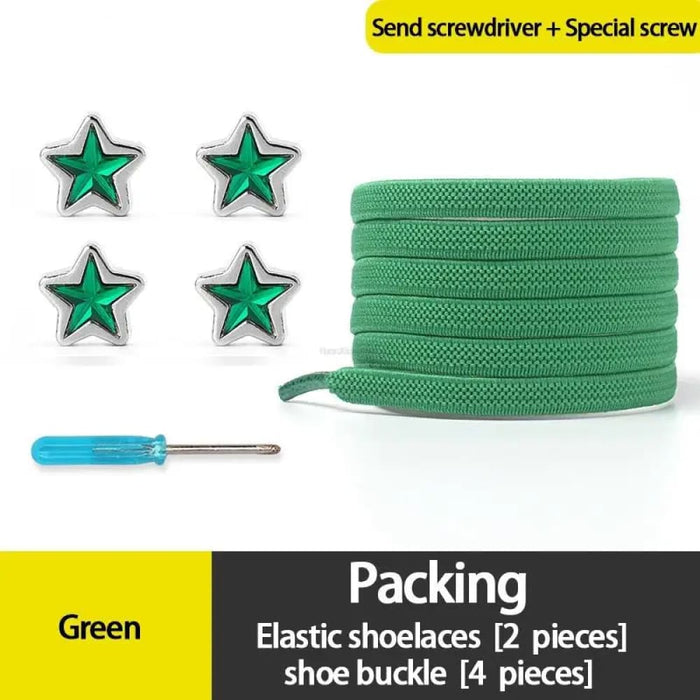 Diamond no Tie Colourful Star Rhinestone Shoe Laces