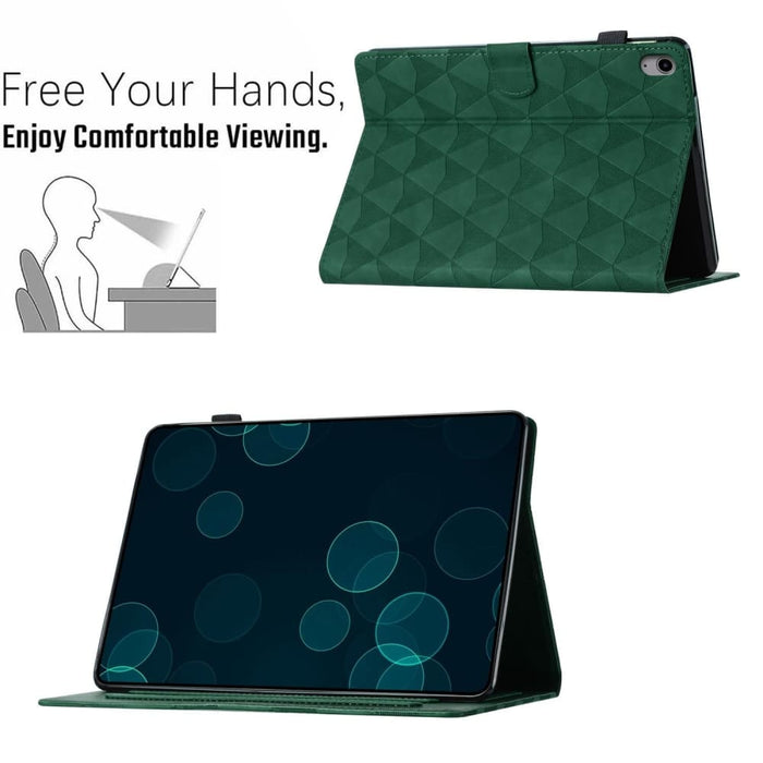 Diamond Texture Embossed Leather Smart Tablet Case