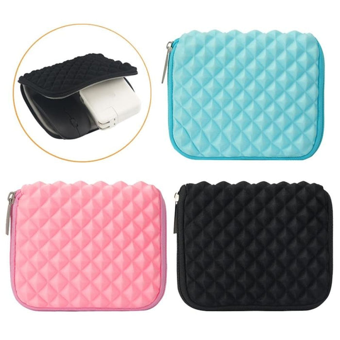 Diamond Texture Laptop Power Bag Size