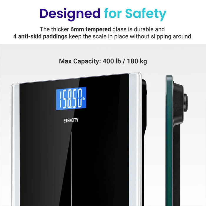 Digital Body Weight Bathroom Scale Black & Smart Blood