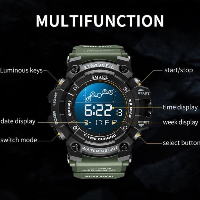 Digital Led Military Big Dial Wrist Watch 8082 Sport for Men
