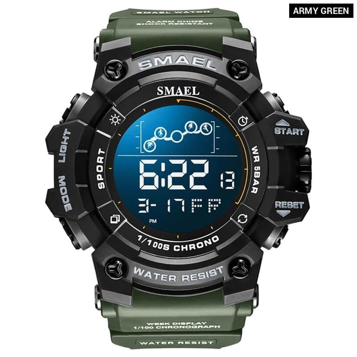 Digital Led Military Big Dial Wrist Watch 8082 Sport for Men