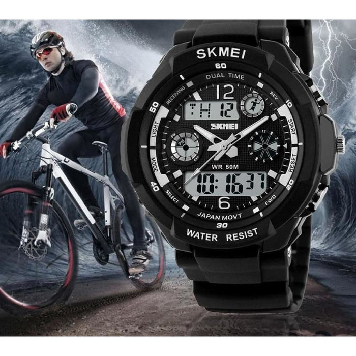 Led Digital Men Sport Shock Resistant Waterproof Wristwatch